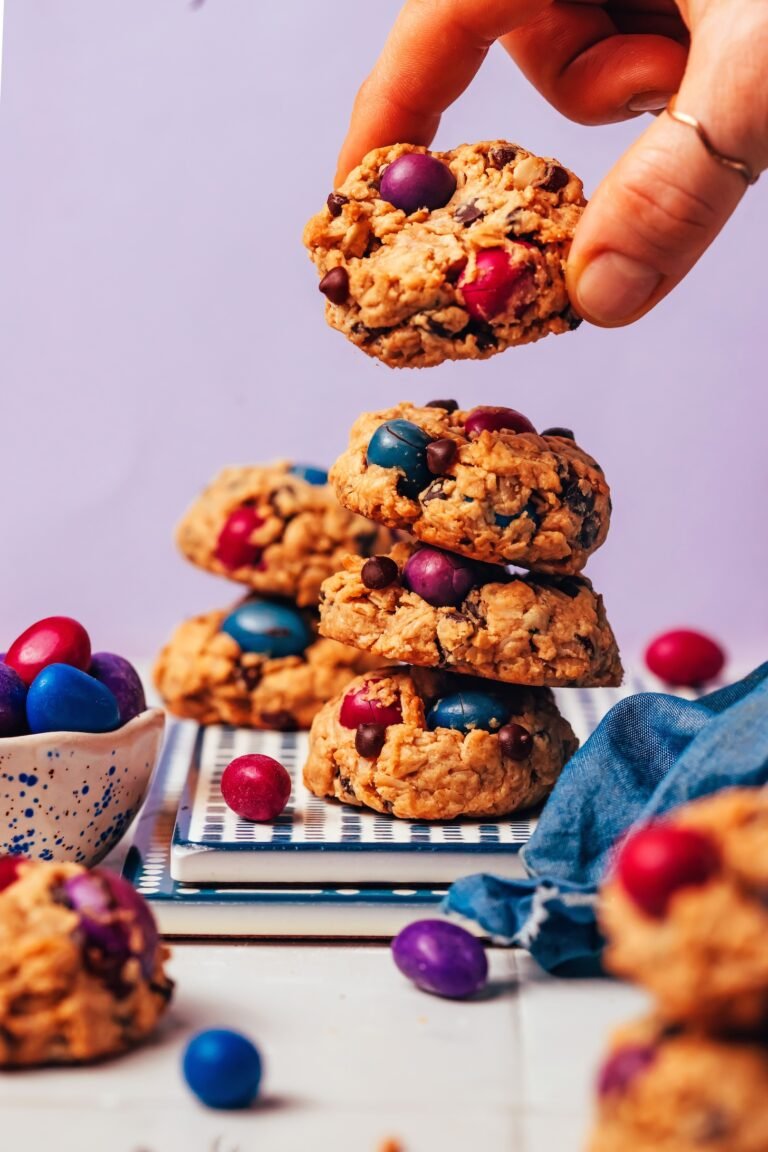 Easy Gluten-Free Monster Cookies (Vegan, Flourless!)