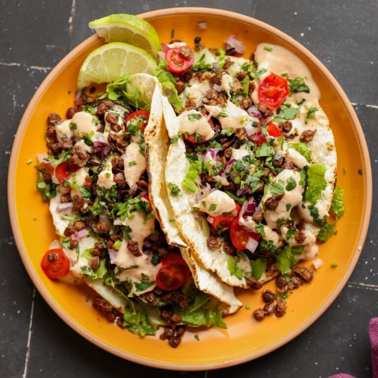 Chipotle Whipped Tofu with Crispy Lentils and Roasted Zucchini